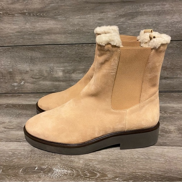 Stuart Weitzman | Alpine Cozy Suede & Shearling Chelsea Boot - Picture 5 of 13